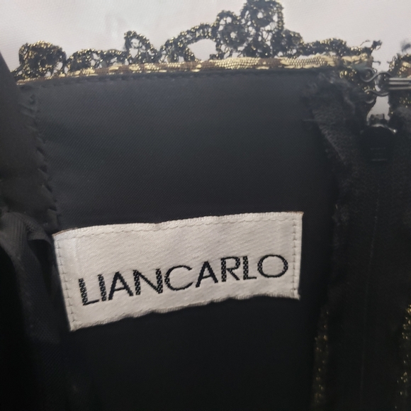 Vtg Bronze Metallic Brocade Sequins Cocktail Dress - Picture 4 of 13